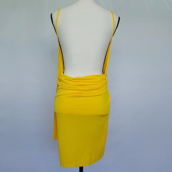 Woman's Bikini Cover Up Spaghetti Straps Backless Beach Dress Small Yellow NWOT - Picture 5 of 6